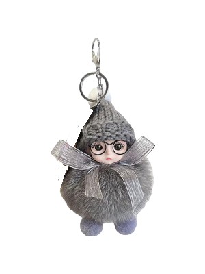 TrendyChic Peluş Gözlüklü Kız Bebek Çanta Süsü/charm Anahtarlık