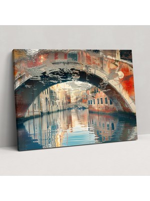Popcas  Venedik Kanal Yansımaları Kanvas Tablo Claude Monet Duvar Dekorasyonu