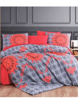 Mira Home Çift Kişilik Nevresim Takımı Pamuklu Asil Kırmızı