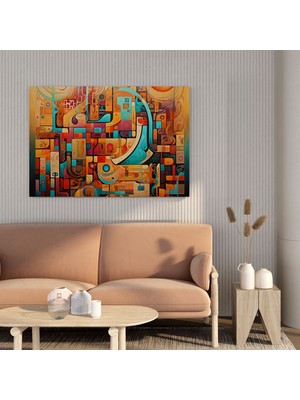 Popcas  Kutsal Kuran Duvar Sanatı - Modern Islami Soyut Kanvas Tablo - Kutsal Kuran Kanvas Soyut Tasarım