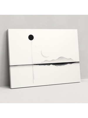 Popcas  Dünyayı Yansıtan Minimalist Çizgi Sanat Kanvas Tablo Duvar Dekorasyonu
