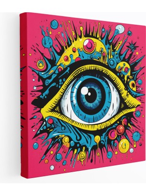 Popcas  Pop Art Nazar Boncuğu Kanvas Tablo Canlı ve Cesur Duvar Dekorasyonu