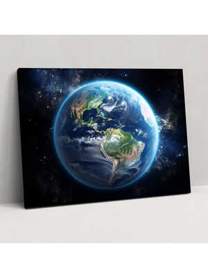Popcas  Uzaydan Dünya Manzarası Dekoratif Tablo