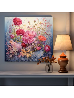 Popcas  Kutsal Kuran Duvar Sanatı - Suluboya Floral Kuran - Kutsal Kuran Suluboya Tablo Kanvas Tablo Duvar Dekorasyonu