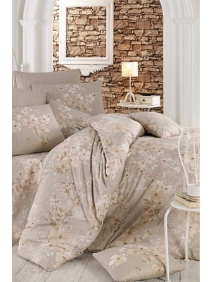 Mira Home Çift Kişilik Nevresim Takımı Pamuklu Bej Bahar