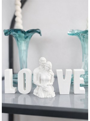 Love Dekoratif Biblo Seti – Arası Figürlü – 8 cm Mini Biblo – Modern Ev Dekoru
