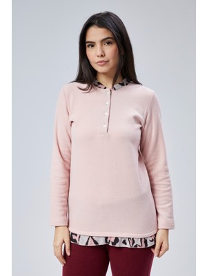 Moon Cover Mooncover Kadın  Kışlık Etek Detaylı  Pijama Takımı Pembe