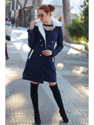 Barbora Kışlık Günlük Kaşe Kadın Kaban