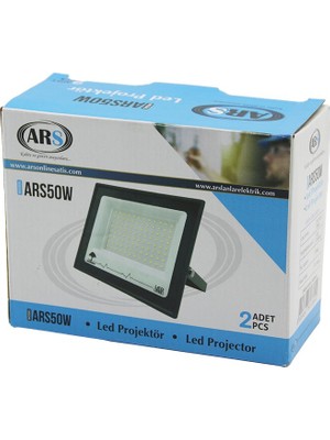 İsmiyle Al 2pcs 50W  LED Projektör  15X11.5CM Aydınlatma Açısı: 120 Derece 50.000 Saat Ömür MODEL-ARS50W