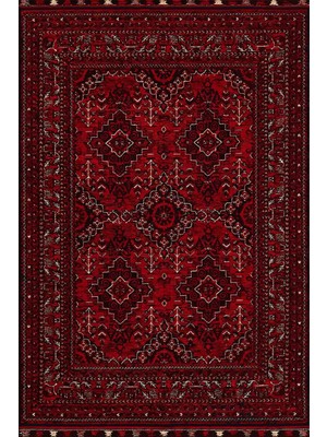 Kilim Home Bordo Otantik Desenli Yıkanabilir Kaymaz Tabanlı Salon Koridor ve Mutfak Halısı Marss 2168
