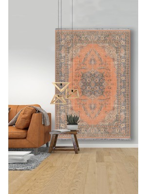 Kilim Home Mars 2032 Renkli Klasik Desenli Yıkanabilir Kaymaz Salon Halısı, Koridor ve Mutfak Halısı