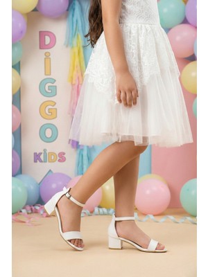 Diggo Kids Kız Çocuk Tek Bantlı Kalın Topuklu Abiye Ayakkabı