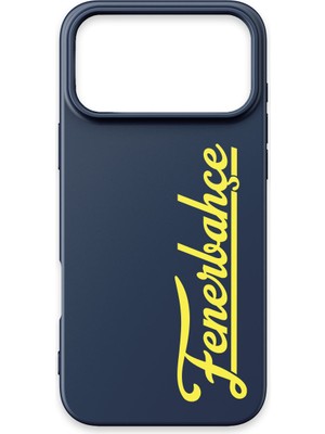 iPhone 17 Pro Max Uyumlu Fenerbahçe El Yazı Lacivert Silikon Lisanslı Telefon Kılıfı