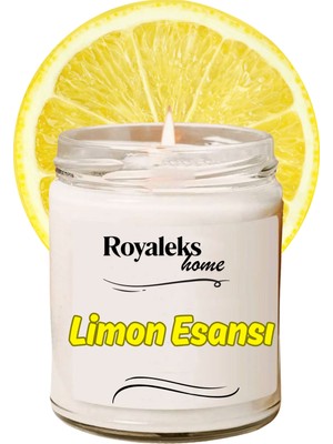 Doğal Özel Seri Kokulu Dekoratif Kavanoz Mum 210 cc - Limon Esansı - Ryl