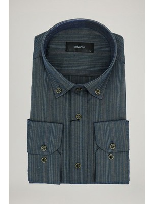 Eskişehir Mağazacılık Advante Klasik Çizgili Kareli Gömlek