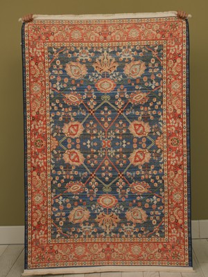 Kilim Home Mars 2030 Pastel Lacivert Kiremit Çiçekli Retro Bohem Dokuma Taban Salon Halısı Mutfak Halısı