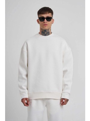 Marsilyan Biskilet Yaka Üç Iplik Sweatshirt - Beyaz