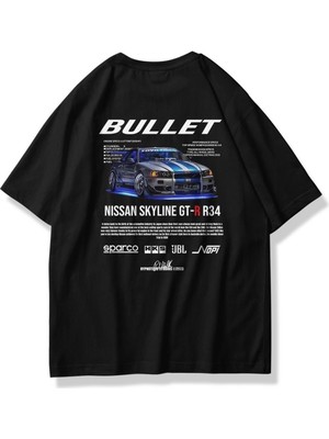 Trendseninle Unisex Bullet Fast And Furious Tshirt Siyah