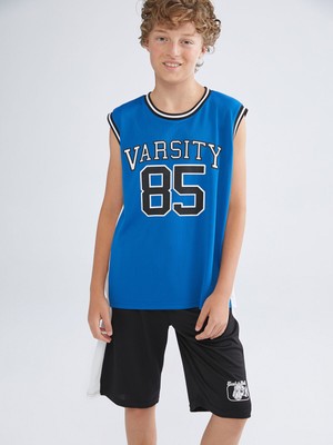 Lc Waikiki Yeni Sezon Bisiklet Yaka Varsity Baskılı Erkek Çocuk Atlet