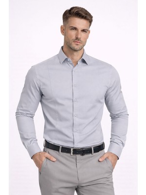 Colvis Man Colvıs Man Slim Fit  Uzun Kol Modelli Pamuk Saten Takım Elbiselik Ofislik Hediye Kutulu  Erkek Gömleği