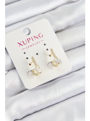 İsmiyle Al Xuping Zirkon Taşlı I Model Gold Renk Kadın Küpe