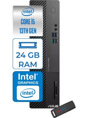 Asus Expert Center D5 Sff Intel I5 13400 4,6 Ghz 24GB 1tb SSD Intel® UHD Graphics 730 Freedos Mini Tower Masaüstü Bilgisayar D500SEI58512BODF08+ZETTAUSBBELLEK