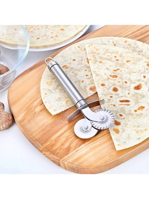 İsmiyle Al Çift Başlıklı Pizza Hamur Bıçağı