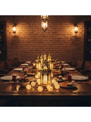 Alfa Life Marketing Ramazan Temalı Büyük Boy Altıgen Kubbe LED Lamba