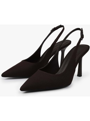 Shoeberry Kadın Vina Kahve Saten Stiletto