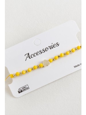 Miray Life Kalp Kristal Makrome Ip Bileklik