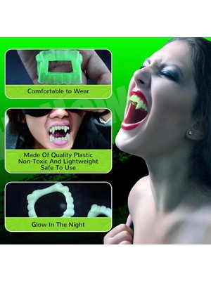 İsmiyle Al Fosforlu Çift Damak Takma Vampir Dişi