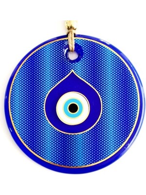 İsmiyle Al Gold Yaldızlı Damla Göz Şekilli Cam Nazar Boncuğu Duvar Süsü