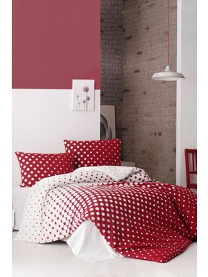 Mira Home Çift Kişilik Nevresim Takımı Pamuklu Retro Puantiye