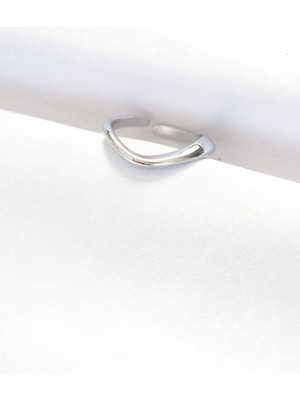 İsmiyle Al Yassı Silver Renk Ayarlanabilir Yüzük