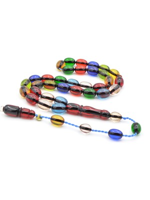 Murty99 Enes Abdo Imzalı Kapsül Kesim Rengarenk Sıkma Kehribar Tesbih