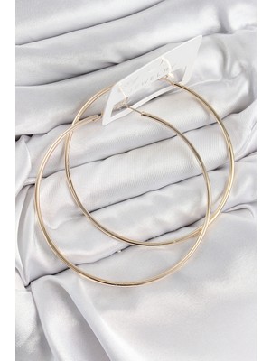 İsmiyle Al Pirinç Halka Model Gold Renk Kadın Küpe