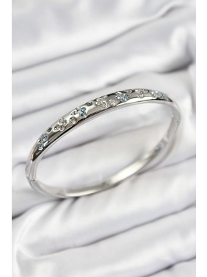 İsmiyle Al Pirinç Zirkon Taşlı Kelebek Model Gümüş Renk Kadın Kelepçe