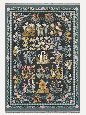 Kilim Home Mars 2188 Yeşil Çiçek Temalı Geleneksel Motifli Etnik Desenli Yıkanabilen Saçaklı Dekoratif Halı