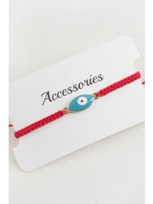 Oval Nazar Makrome Örgülü Bileklik