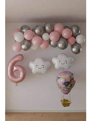 Patladı Gitti 6 Yaş Pembe Bulut Perisi Doğum Günü Konsept Seti