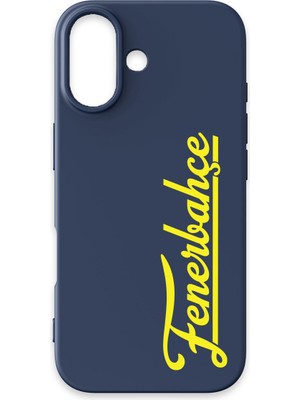 iPhone 17 Uyumlu Fenerbahçe El Yazı Lacivert Silikon Lisanslı Telefon Kılıfı
