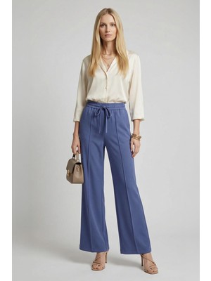 Rays 9424 Bağcık Detay Çımalı Pantolon Indigo