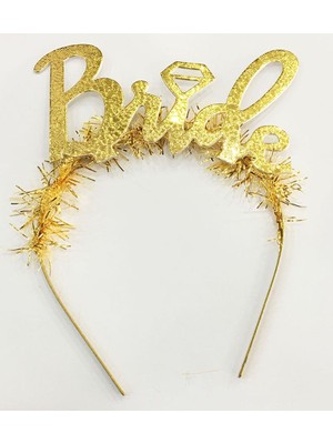 Skygo Altın Renk Bekarlığa Veda Italik Yazı Alyanslı Bride Taç