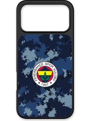 iPhone 17 Pro Uyumlu Fenerbahçe Mavi Kamuflaj Cam Lisanslı Telefon Kılıfı