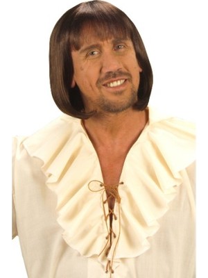 İsmiyle Al Kahve Renk Erkekler Için Kısa Ortaçağ Peruğu