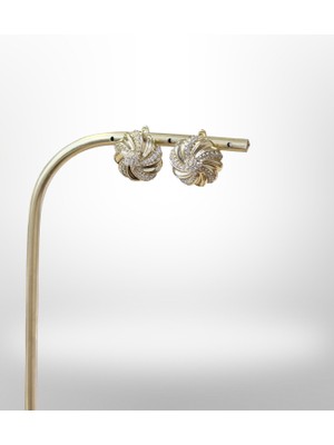 Versein Atelier Xuping 14K Taşlı Girdap Tasarım Küpe