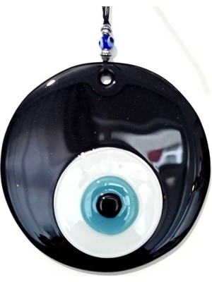 İsmiyle Al Nazar Boncuklu Siyah Cam El Yapımı Duvar Süsü