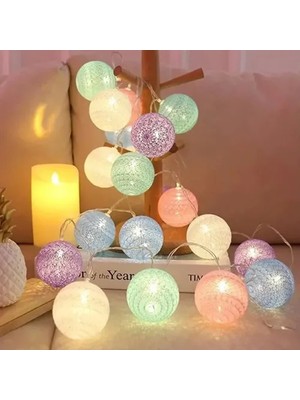 İsmiyle Al 2m 10 LED Renkli Top Lamba