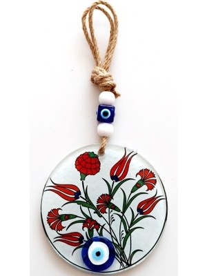 İsmiyle Al Lale Çiçeği Desenli Füzyon Cam Duvar Dekoru