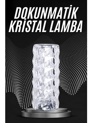 İsmiyle Al Kristal Lamba Masa Lambası Şarjlı Masa Lambası Dokunmatik Sensör USB Şarjlı